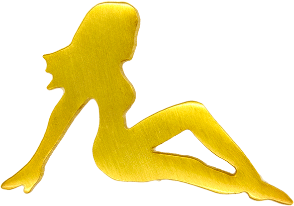 Girl Silhouette Pin, Gold - Girl Silhouette Pin, Gold (600x600)