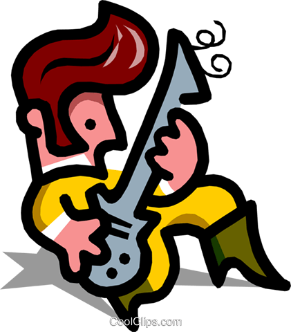 Mann Gitarre Spielen Cartoon Vektor Clipart Bild - Mann Gitarre Spielen Cartoon Vektor Clipart Bild (421x480)