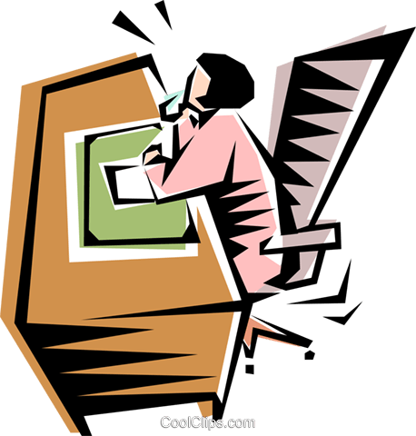 Angry Woman At Desk Clipart - Angry Woman At Desk Clipart (458x480)