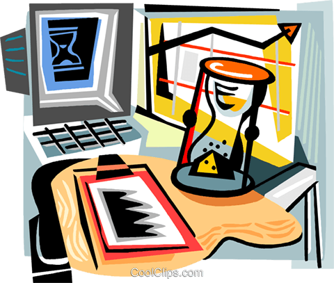Hourglass Sitting On An Office Desk Royalty Free Vector - Hourglass Sitting On An Office Desk Royalty Free Vector (480x407)