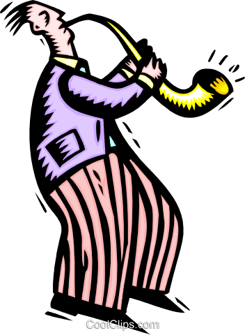 Blowing Somebody Else's Horn Royalty Free Vector Clip - Blowing Somebody Else's Horn Royalty Free Vector Clip (352x480)