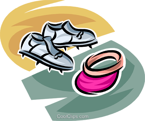 Golf Shoes And Hat Royalty Free Vector Clip Art Illustration - Golf Shoes And Hat Royalty Free Vector Clip Art Illustration (480x402)