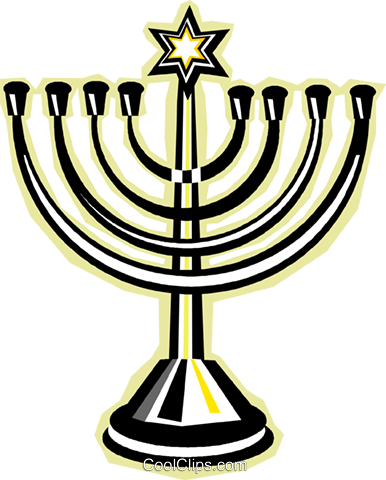 Menorah Royalty Free Vector Clip Art Illustration - Menorah Royalty Free Vector Clip Art Illustration (386x480)