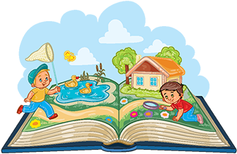 Young Children Studying Nature As An Open Book, Reading, - Young Children Studying Nature As An Open Book, Reading, (360x360)