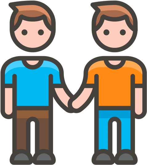 Two Men Holding Hands Emoji - Two Men Holding Hands Emoji (866x650)
