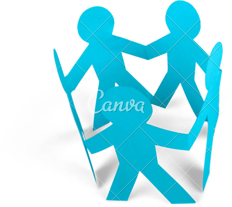 Paper People In A Circle Holding Hands - Paper People In A Circle Holding Hands (800x714)