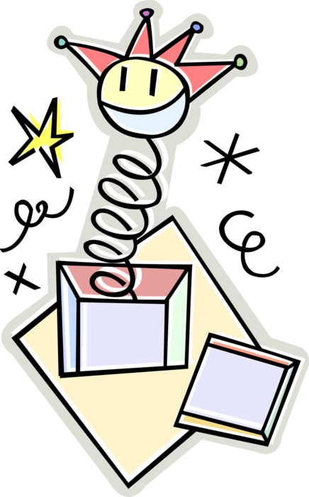 Vector Illustration Of Jack In The Box Children's Toy - Vector Illustration Of Jack In The Box Children's Toy (436x700)