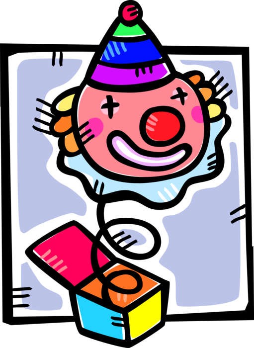 Vector Illustration Of Jack In The Box Clown Children's - Vector Illustration Of Jack In The Box Clown Children's (511x700)
