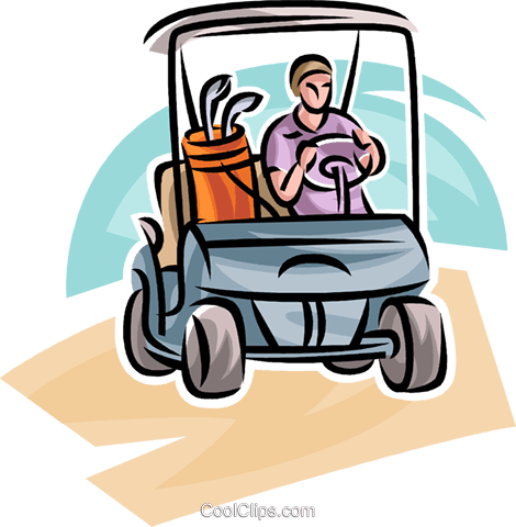 Golfer Driving A Cart Royalty Free Vector Clip Art - Golfer Driving A Cart Royalty Free Vector Clip Art (470x480)