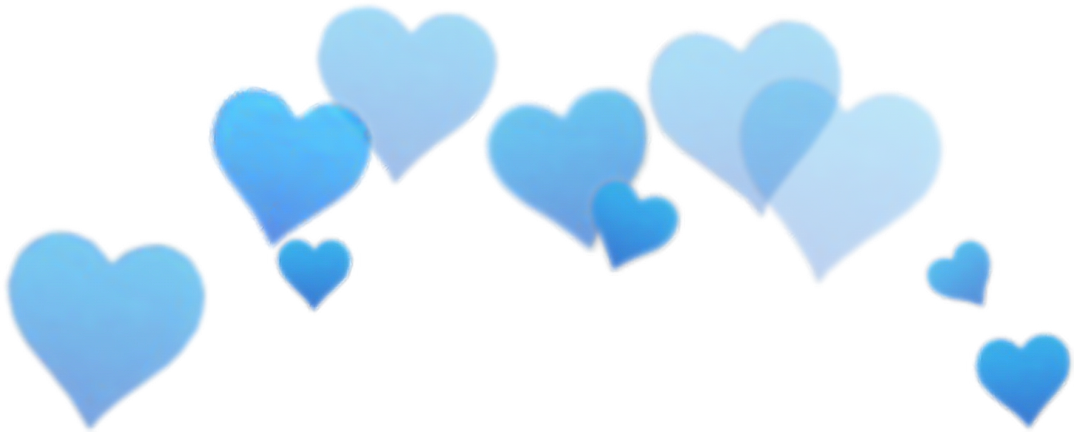 Blue Snapchat Heart Crown - Blue Snapchat Heart Crown (1512x608)