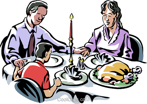 Family Saying Grace Before A Meal Royalty Free Vector - Family Saying Grace Before A Meal Royalty Free Vector (480x340)