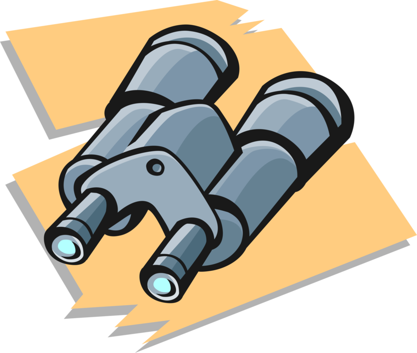 Vector Illustration Of Binoculars, Field Glasses Or - Vector Illustration Of Binoculars, Field Glasses Or (827x700)