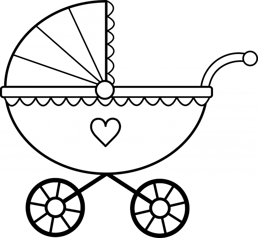 Baby Stroller Coloring Page Clipart Colouring Pages - Baby Stroller Coloring Page Clipart Colouring Pages (900x832)