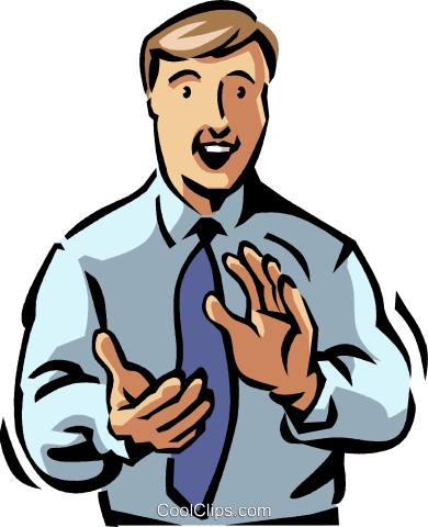 Businessman Clapping Royalty Free Vector Clip Art Illustration - Businessman Clapping Royalty Free Vector Clip Art Illustration (390x480)