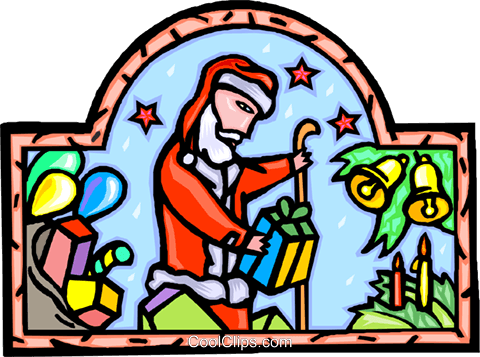 Santa Claus Delivering Presents Royalty Free Vector - Santa Claus Delivering Presents Royalty Free Vector (480x357)