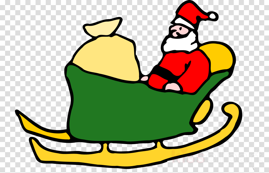 Santa On His Sleigh Clipart Santa Claus Sled Clip Art - Santa On His Sleigh Clipart Santa Claus Sled Clip Art (900x580)