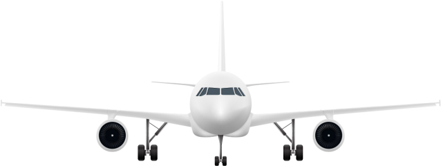 Airplan Front View Clipart Png - Airplan Front View Clipart Png (715x287)
