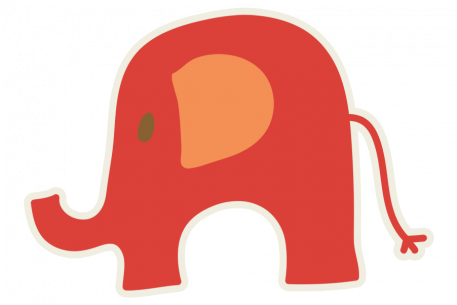 Baby Baby Elephant Red Graphic By Marisa Lerin - Baby Baby Elephant Red Graphic By Marisa Lerin (456x456)