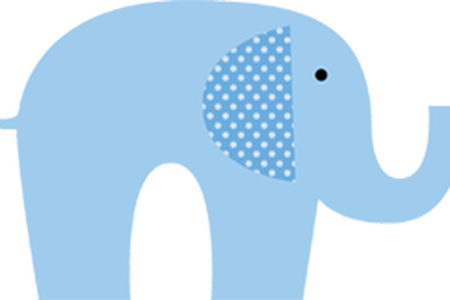 Light Blue Clipart Elephant - Light Blue Clipart Elephant (450x300)