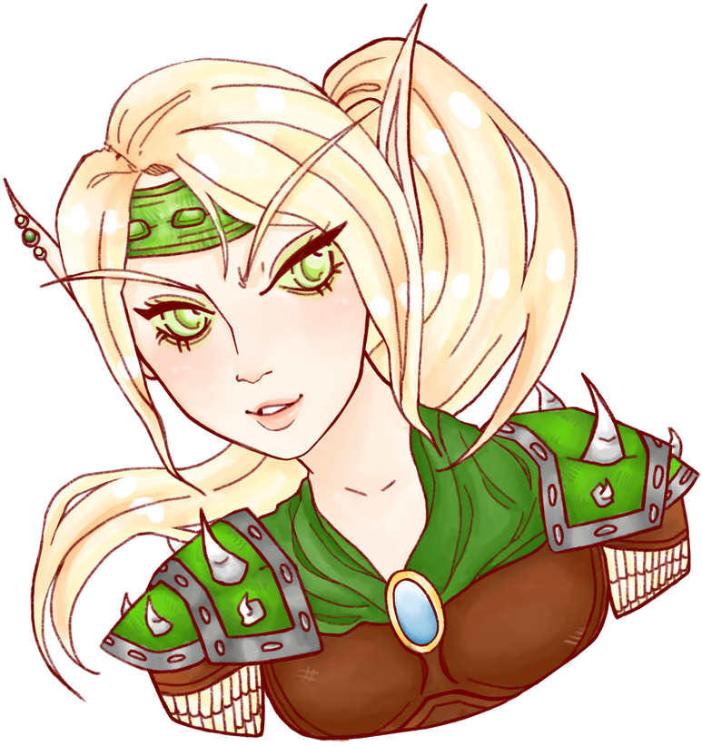 Blood Elf Hunter By Milkmaidart - Blood Elf Hunter By Milkmaidart (894x894)