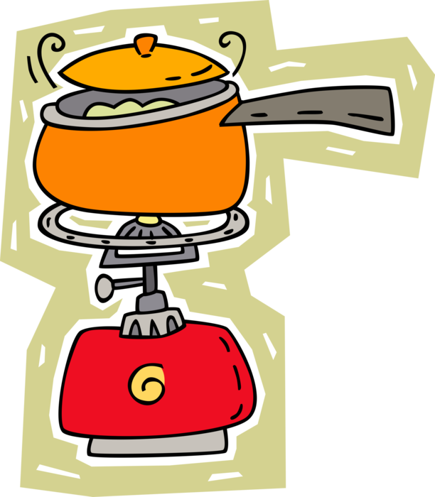 Vector Illustration Of Outdoor Camping Propane Cook - Vector Illustration Of Outdoor Camping Propane Cook (612x700)