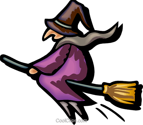 Sorcière Volant Sur Son Balai Vecteurs De Stock Et - Sorcière Volant Sur Son Balai Vecteurs De Stock Et (480x418)