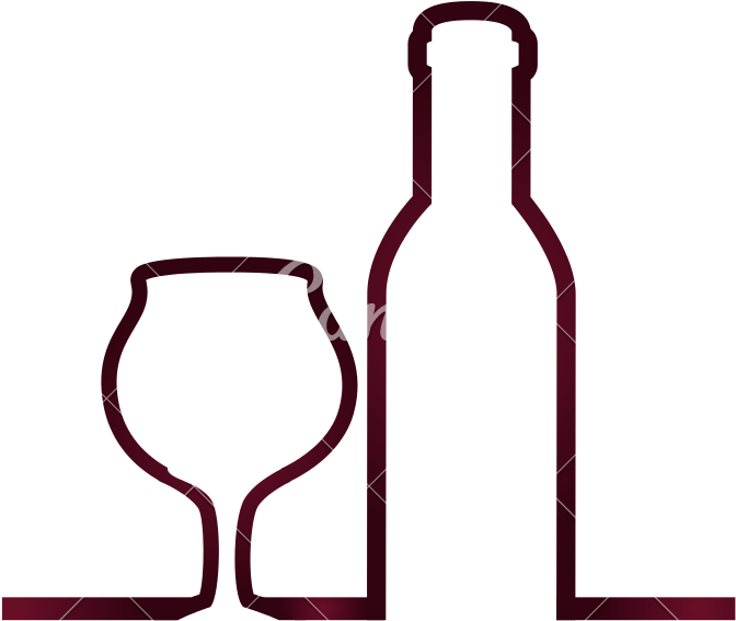 Wine Bottle And Glass Outline - Wine Bottle And Glass Outline (800x800)