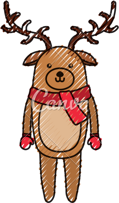 Christmas Deer Cartoon - Christmas Deer Cartoon (800x800)