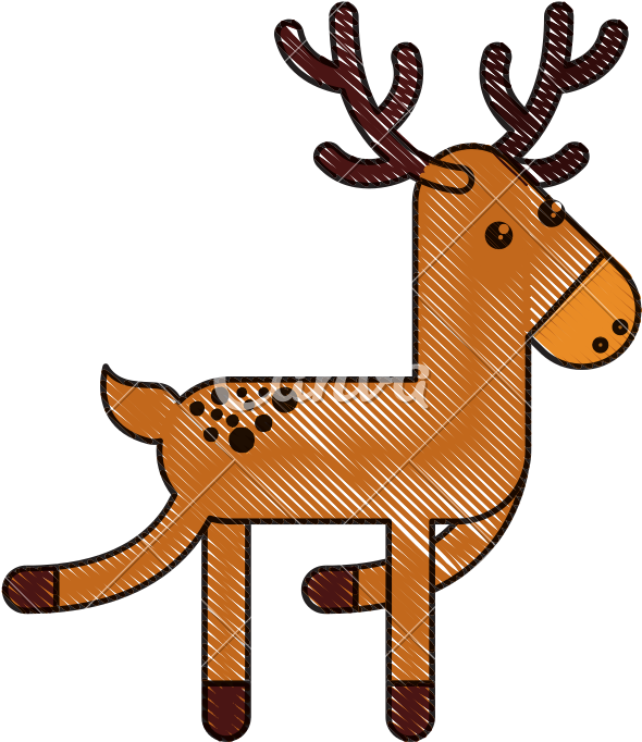Cute Reindeer Christmas Icon Vector Illustration - Cute Reindeer Christmas Icon Vector Illustration (800x780)