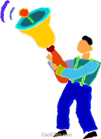 Student Ringing The School Bell Royalty Free Vector - Student Ringing The School Bell Royalty Free Vector (348x480)