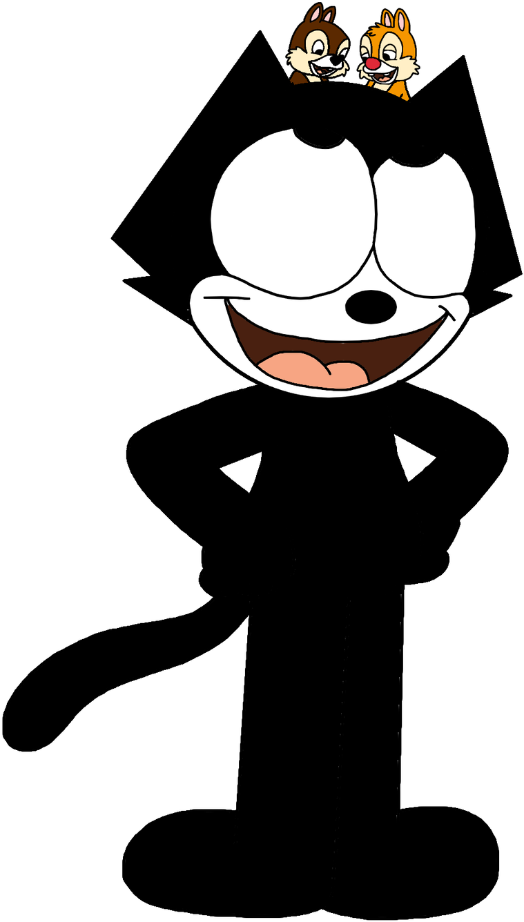 Chip And Dale On Felix's Head By Mega Shonen One - Chip And Dale On Felix's Head By Mega Shonen One (1600x1600)