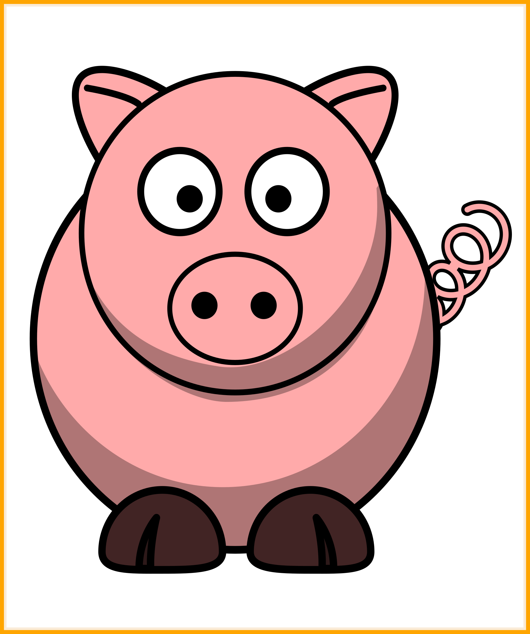 Pig Clipart Outline - Pig Clipart Outline (2050x2450)
