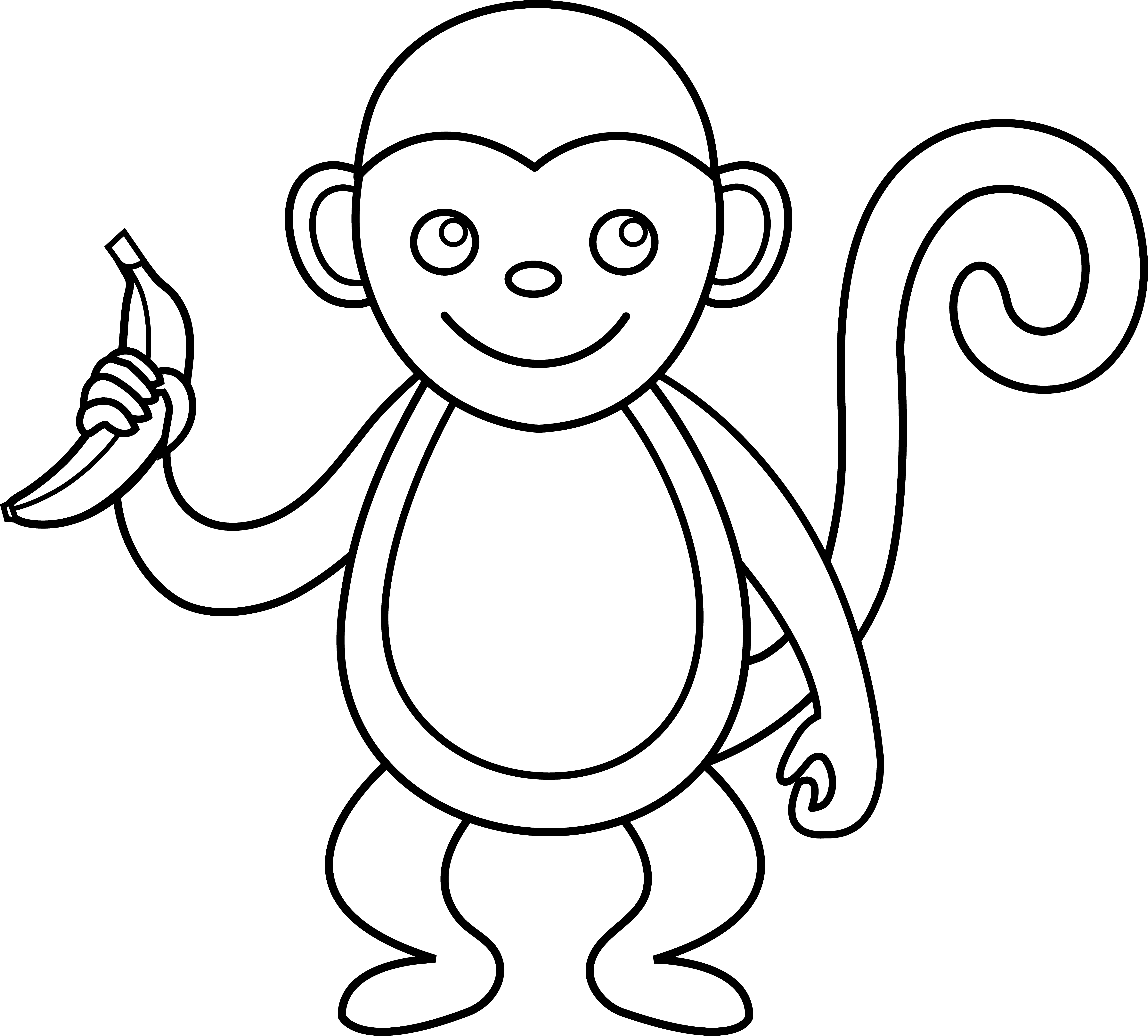 Monkey Clipart Outline - Monkey Clipart Outline (5881x5308)