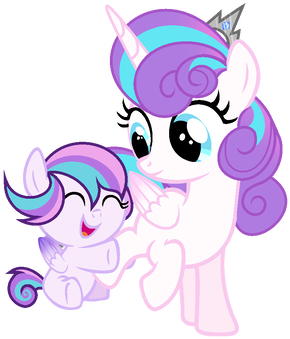 Mlp Flurry Heart And Her Little Sister Lissa By Galaxyswirlsyt - Mlp Flurry Heart And Her Little Sister Lissa By Galaxyswirlsyt (354x350)
