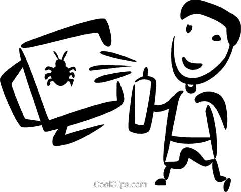 Computer Viruses Royalty Free Vector Clip Art Illustration - Computer Viruses Royalty Free Vector Clip Art Illustration (480x384)