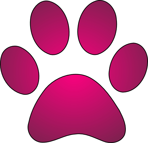 Paw Print Pink Gradiant Clip Art At Clkercom Vector - Paw Print Pink Gradiant Clip Art At Clkercom Vector (600x578)