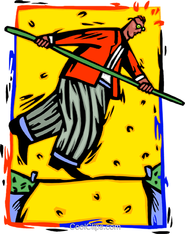 Tightrope Balance Royalty Free Vector Clip Art Illustration - Tightrope Balance Royalty Free Vector Clip Art Illustration (379x480)