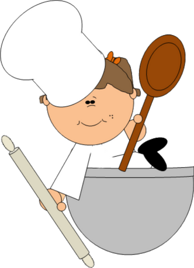 Chef, Cook, Cartoon, Cute, Kitchen, Spoon, Rolling - Chef, Cook, Cartoon, Cute, Kitchen, Spoon, Rolling (397x550)