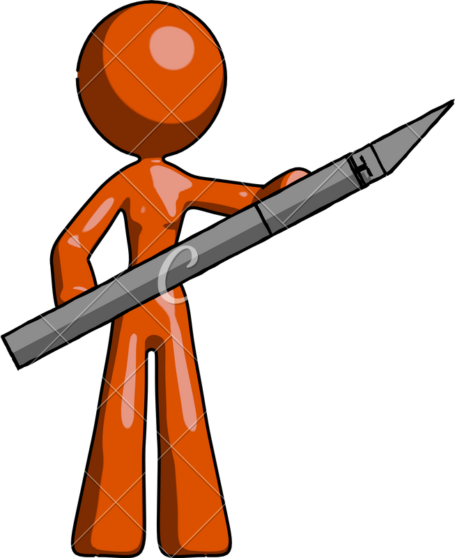 Mascot Woman Holding Large Scalpel - Mascot Woman Holding Large Scalpel (653x800)