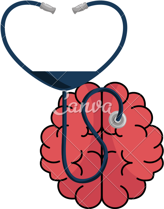 Brain With Stethoscope Medical - Brain With Stethoscope Medical (800x800)