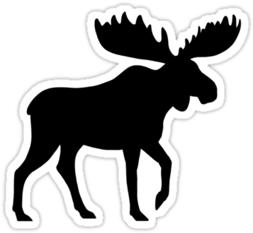 Moose Silhouette Waterproof Vinyl Sticker - Moose Silhouette Waterproof Vinyl Sticker (375x360)