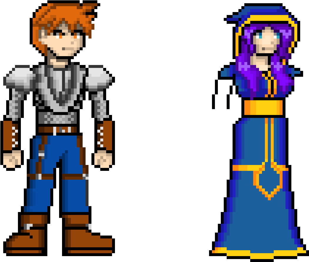 Tim The Knight And Lina The Armless Caster By Philipesan - Tim The Knight And Lina The Armless Caster By Philipesan (1100x950)