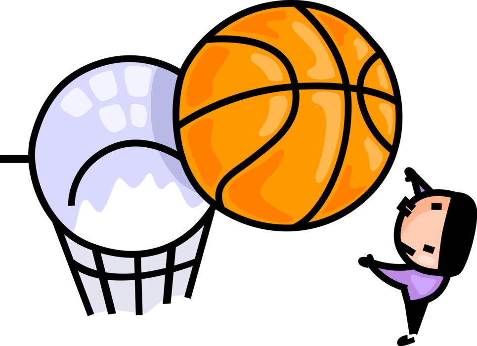 Man Playing Basketball Royalty Free Vector Clip Art - Man Playing Basketball Royalty Free Vector Clip Art (965x700)