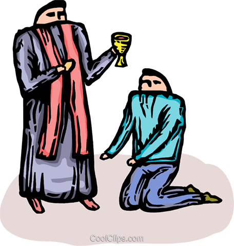 Priest Giving Communion To A Royalty Free - Priest Giving Communion To A Royalty Free (456x480)