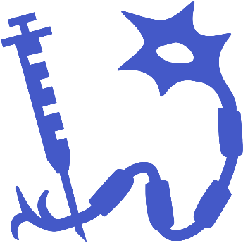 Icon Of A Syringe Next To A Neuron - Icon Of A Syringe Next To A Neuron (413x407)