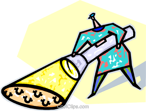 Person With Flashlight Royalty Free Vector Clip Art - Person With Flashlight Royalty Free Vector Clip Art (480x366)