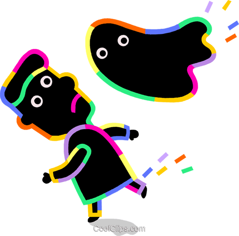 Person Running Away From Ghost Royalty Free Vector - Person Running Away From Ghost Royalty Free Vector (480x473)