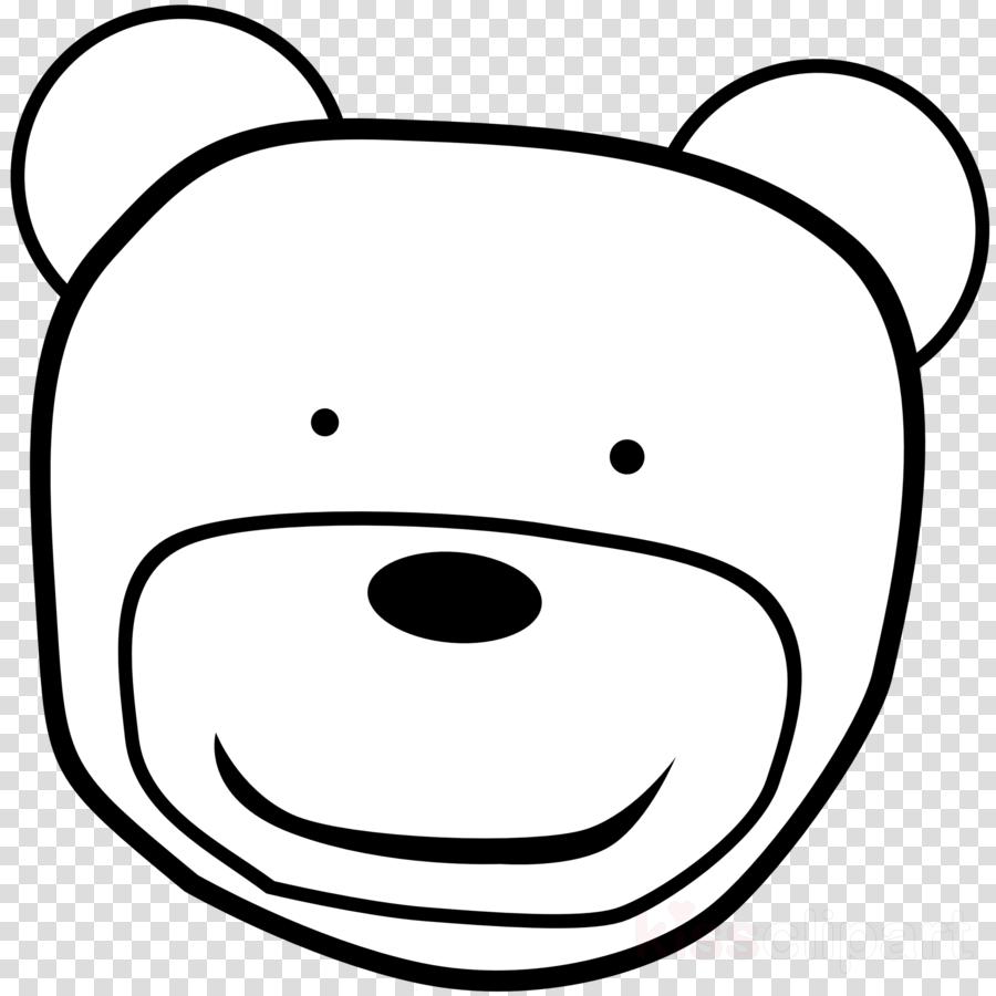 Bear Face Clip Art Black And White Clipart American - Bear Face Clip Art Black And White Clipart American (900x900)