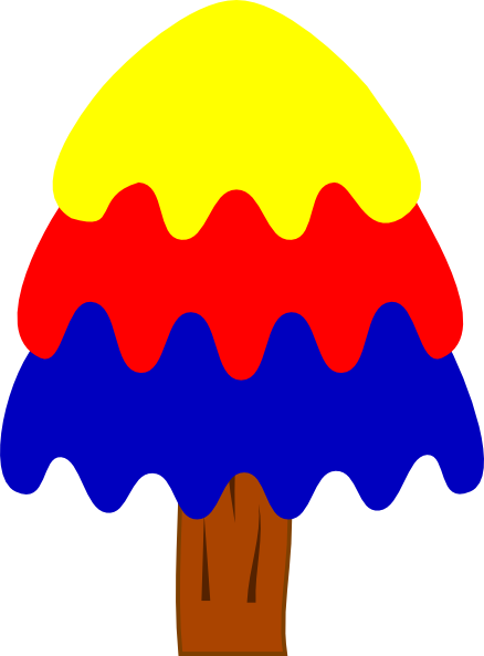 3 Layer Blue, Red, Yellow Tree Svg Clip Arts 438 X - 3 Layer Blue, Red, Yellow Tree Svg Clip Arts 438 X (438x593)