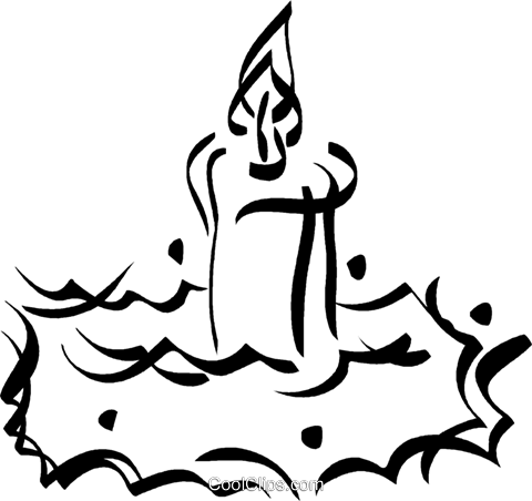 Christmas Wreath With A Candle Royalty Free Vector - Christmas Wreath With A Candle Royalty Free Vector (480x452)